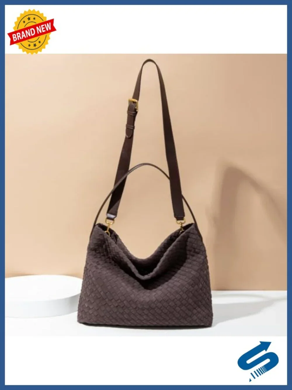 Woven Tote Bag for Women, Minimalist Shoulder Handbag, Top Handle Purse, Faux